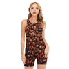 Coffee Beans Print Sleeveless One Piece Swimsuit