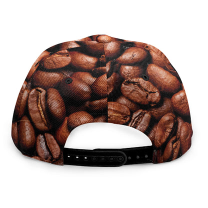Coffee Beans Print Snapback Cap