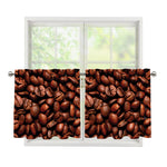 Coffee Beans Print Tier Curtains