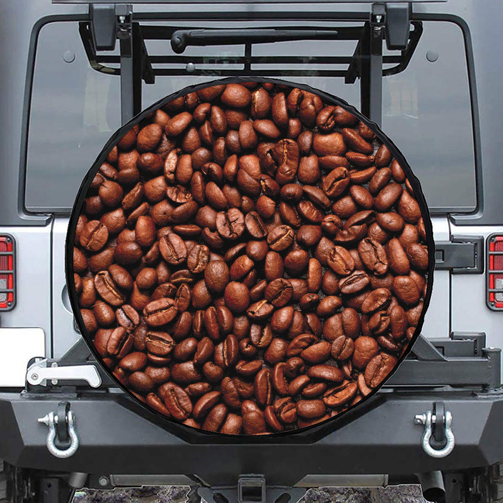 Coffee Beans Print Tire Cover