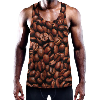 Coffee Beans Print Training Tank Top