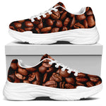 Coffee Beans Print White Chunky Shoes