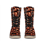 Coffee Beans Print Winter Boots