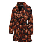 Coffee Beans Print Women's Bathrobe