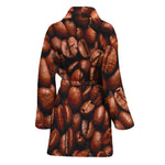 Coffee Beans Print Women's Bathrobe