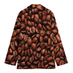 Coffee Beans Print Women's Cotton Blazer