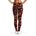 Coffee Beans Print Women's Leggings