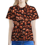 Coffee Beans Print Women's Polo Shirt