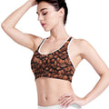 Coffee Beans Print Women's Sports Bra