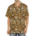 Coffee Drawing Pattern Print Aloha Shirt