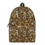 Coffee Drawing Pattern Print Backpack