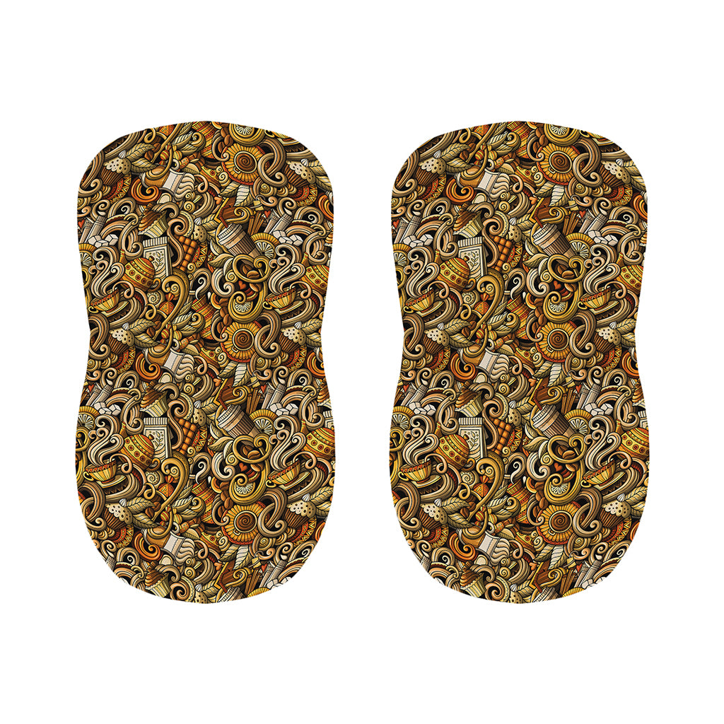 Coffee Drawing Pattern Print Bar Stool Covers