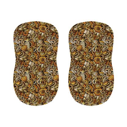 Coffee Drawing Pattern Print Bar Stool Covers