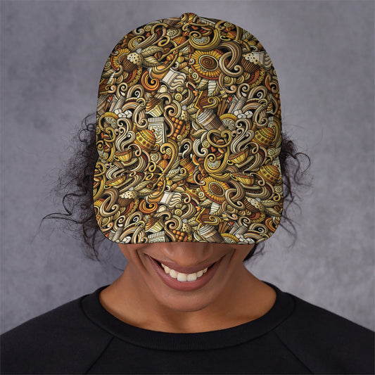 Coffee Drawing Pattern Print Baseball Cap