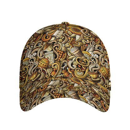 Coffee Drawing Pattern Print Baseball Cap