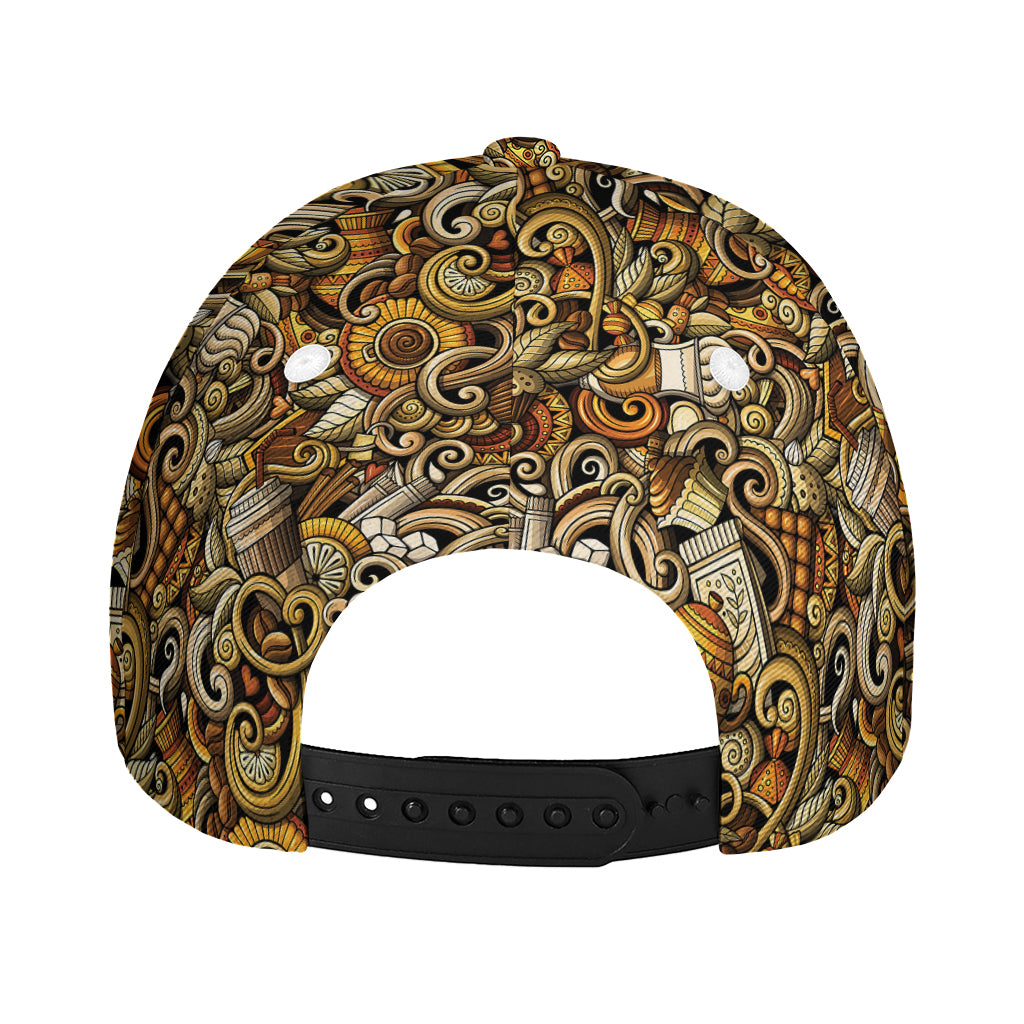 Coffee Drawing Pattern Print Baseball Cap
