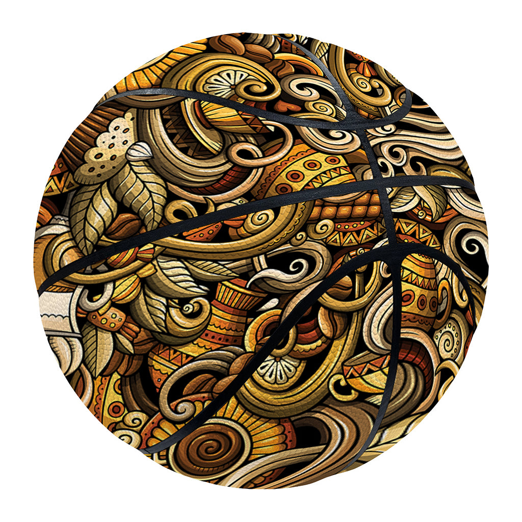 Coffee Drawing Pattern Print Basketball