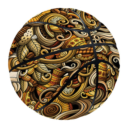 Coffee Drawing Pattern Print Basketball