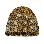 Coffee Drawing Pattern Print Beanie