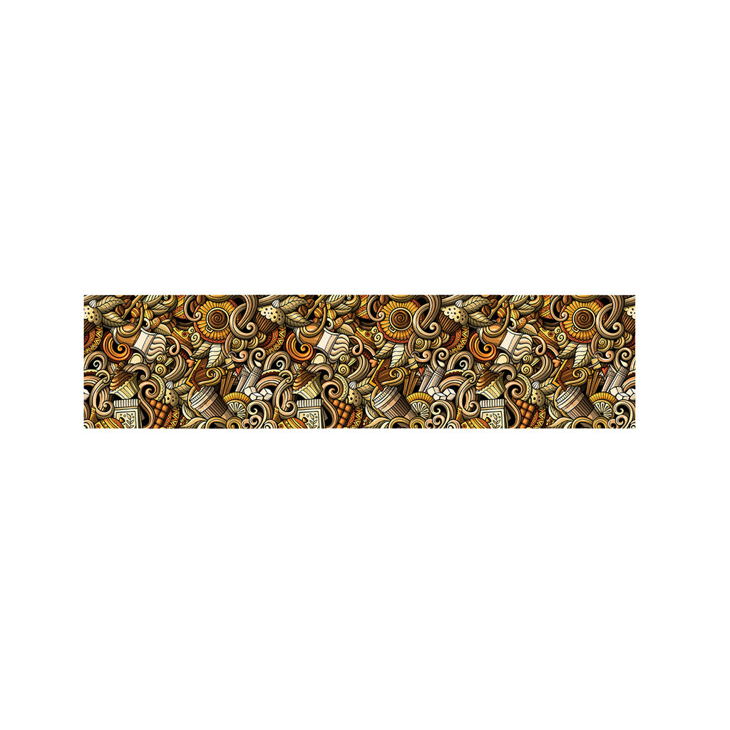 Coffee Drawing Pattern Print Bed Runner