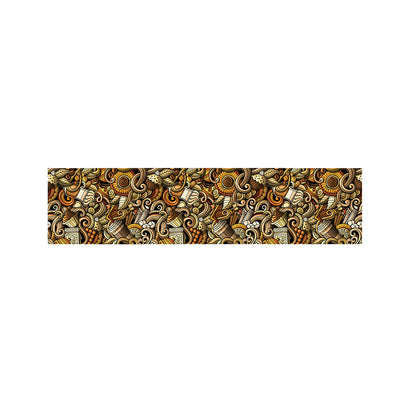 Coffee Drawing Pattern Print Bed Runner