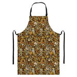 Coffee Drawing Pattern Print Bib Apron With Pocket