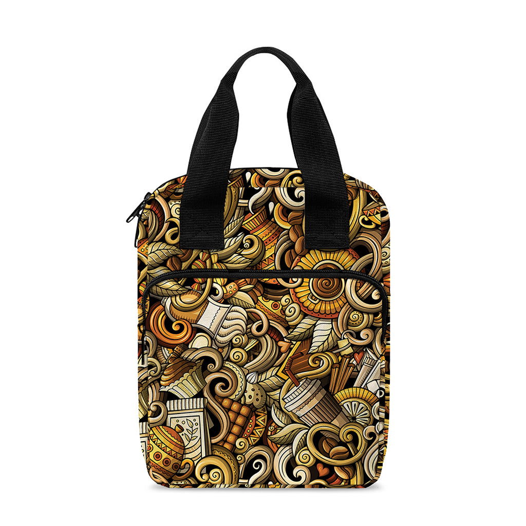 Coffee Drawing Pattern Print Bible Tote Bag