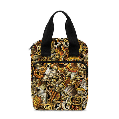 Coffee Drawing Pattern Print Bible Tote Bag