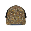 Coffee Drawing Pattern Print Black Mesh Trucker Hat