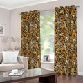 Coffee Drawing Pattern Print Dimout Grommet Curtains