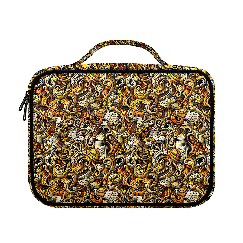 Coffee Drawing Pattern Print Briefcase Bible Bag