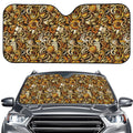 Coffee Drawing Pattern Print Car Windshield Sun Shade