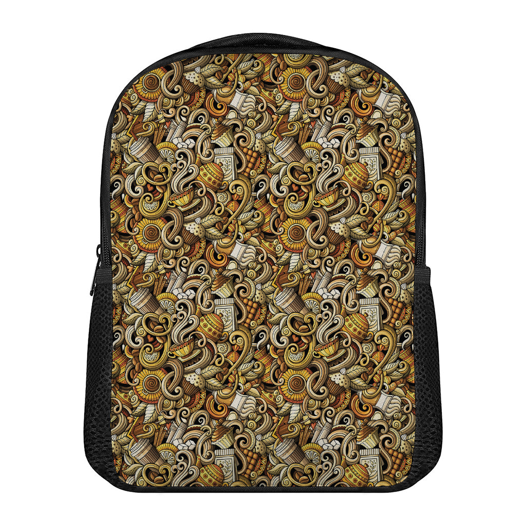Coffee Drawing Pattern Print Casual Backpack
