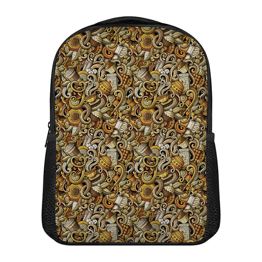 Coffee Drawing Pattern Print Casual Backpack