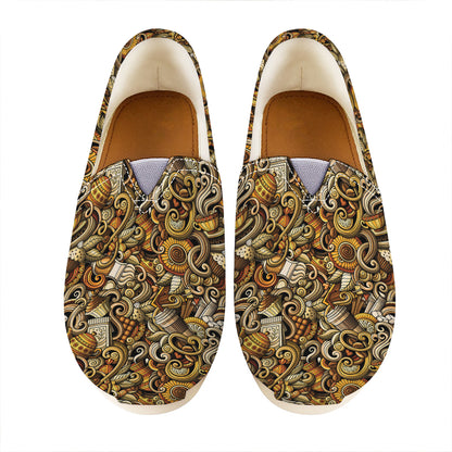 Coffee Drawing Pattern Print Casual Shoes