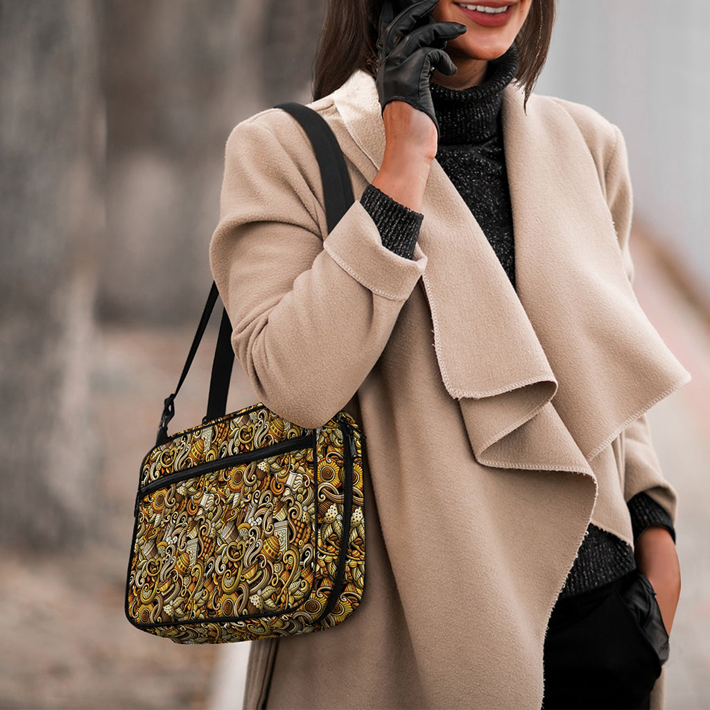 Coffee Drawing Pattern Print Double Strap Bible Bag