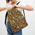 Coffee Drawing Pattern Print Drawstring Backpack