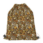 Coffee Drawing Pattern Print Drawstring Bag