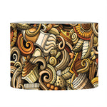 Coffee Drawing Pattern Print Drum Lamp Shade