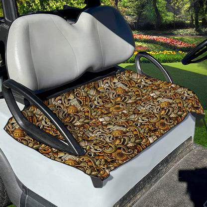 Coffee Drawing Pattern Print Golf Cart Seat Cover