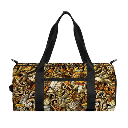 Coffee Drawing Pattern Print Gym Bag