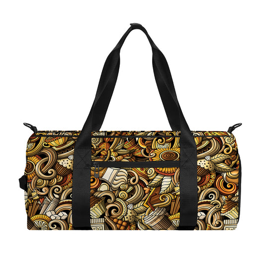 Coffee Drawing Pattern Print Gym Bag