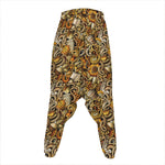 Coffee Drawing Pattern Print Hammer Pants