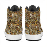 Coffee Drawing Pattern Print High Top Leather Sneakers