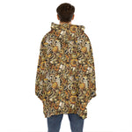 Coffee Drawing Pattern Print Hoodie Blanket