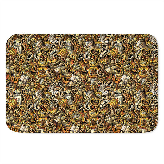 Coffee Drawing Pattern Print Indoor Door Mat