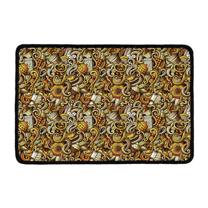 Coffee Drawing Pattern Print Kitchen Mat