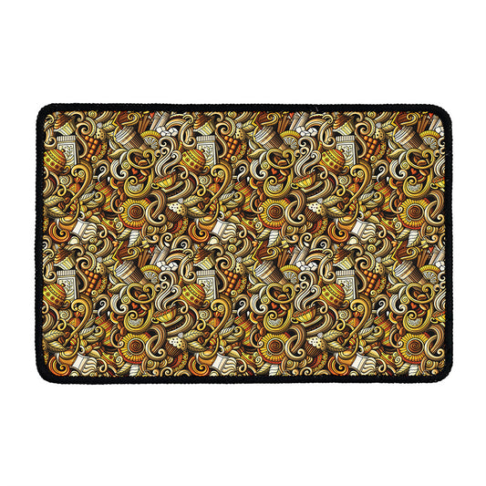 Coffee Drawing Pattern Print Kitchen Mat
