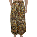 Coffee Drawing Pattern Print Lantern Pants