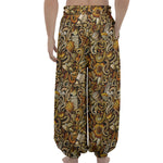 Coffee Drawing Pattern Print Lantern Pants